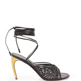 CURVED HEEL SANDALS WITH ELEVATED