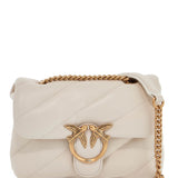 MINI LOVE PUFF QUILTED BAG WHITE SILK CHAIN SHOULDER