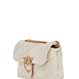 MINI LOVE PUFF QUILTED BAG WHITE SILK CHAIN SHOULDER