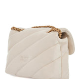 MINI LOVE PUFF QUILTED BAG WHITE SILK CHAIN SHOULDER