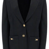 SINGLE-BREASTED WOOL STRETCH BLAZER