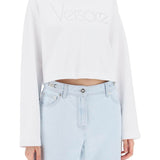 "CROPPED SWEATSHIRT WITH RHINESTONE