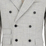 DOUBLE-BREASTED WOOL BLEND BLAZER