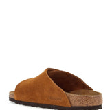 MINK SUEDE SLIPPERS WITH TWO ADJUSTABLE STRAPS