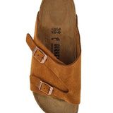 MINK SUEDE SLIPPERS WITH TWO ADJUSTABLE STRAPS