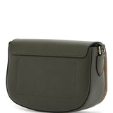 KHAKI LEATHER CROSSBODY BAG EPURE WITH ADJUSTABLE STRAP