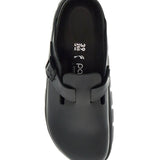 BOSTON CHUNKY SLIPPER IN BLACK NATURAL LEATHER WITH SERRATED SOLE