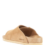 BEIGE SUEDE ZURICH SANDALS WITH ADJUSTABLE BUCKLES