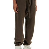 DARK BROWN COTTON SWEATPANTS MODERN DESIGN