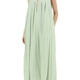 MAXI DRESS WITH LEATHER BUCKLE DETAIL