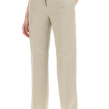 TAILORED STRAIGHT LEG LINEN BLEND TROUSERS