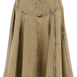 DENIM FLARED SKIRT WITH FULL