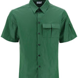 SHORT-SLEEVED LINEN SHIRT WITH COATED