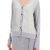 SILK INSERT CARDIGAN WITH EIGHT