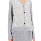 SILK INSERT CARDIGAN WITH EIGHT