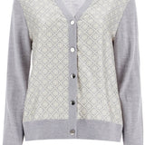 SILK INSERT CARDIGAN WITH EIGHT