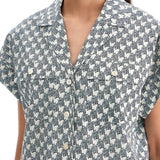 PRINTED POPLIN CAMP SHIRT