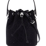 MONOGRAM T BUCKET BAG WITH RHINEST