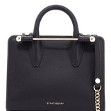 MINI TOTE IN BLACK CALFSKIN WITH REMOVABLE SHOULDER STRAP