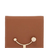 BROWN CALFSKIN CRESCENT WALLET