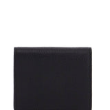 CRESCENT WALLET IN BLACK CALFSKIN WITH ZIP POCKET