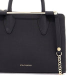 MINI TOTE STRUCTURED IN BLACK LEATHER WITH GOLD DETAILS