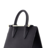 MINI TOTE STRUCTURED IN BLACK LEATHER WITH GOLD DETAILS