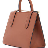 MINI TOTE IN CHESTNUT CALFSKIN WITH REMOVABLE SHOULDER STRAP