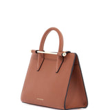 MINI TOTE IN CHESTNUT CALFSKIN WITH REMOVABLE SHOULDER STRAP