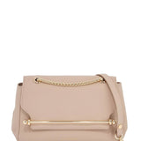 MINI HORIZONTAL BAG IN CALF LEATHER IN OAT COLOR WITH GOLD METAL DETAIL