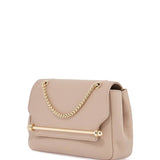 MINI HORIZONTAL BAG IN CALF LEATHER IN OAT COLOR WITH GOLD METAL DETAIL