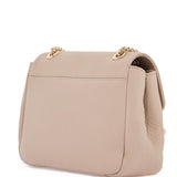 MINI HORIZONTAL BAG IN CALF LEATHER IN OAT COLOR WITH GOLD METAL DETAIL