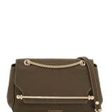 KHAKI EAST/WEST SOFT MINI CALFSKIN BAG WITH GOLDEN DETAILS