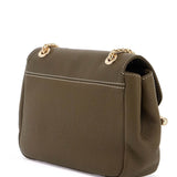 KHAKI EAST/WEST SOFT MINI CALFSKIN BAG WITH GOLDEN DETAILS