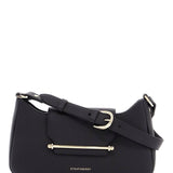 BLACK CALFSKIN MULTREES OMNI BAG WITH ZIP AND GOLD DECORATIVE BAR