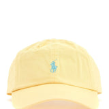 CURVED BRIM COTTON HAT YELLOW WITH EMBROIDERED LOGO