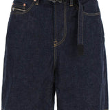 DENIM BERMUDA SHORTS WITH REMOVABLE BELT