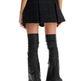 PLAID WOOL SKORT WITH CHECK