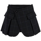 PLAID WOOL SKORT WITH CHECK