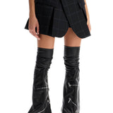 PLAID WOOL SKORT WITH CHECK