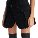 PLAID WOOL SKORT WITH CHECK