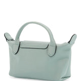 GREEN VERBENA LEATHER POCHETTE LE PLIAGE XTRA WITH SHOULDER STRAP