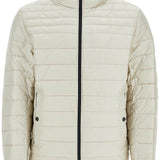 LIGHT BEIGE QUILTED JACKET WITH ZIP