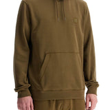 GREEN ZIP-UP HOODIE WITH KANGAROO POCKET COTTON