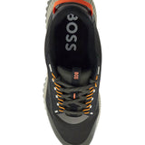 DARK GREY BREATHABLE SNEAKERS WITH ORANGE DETAILS TTNM EVO_RUNN_RSGTX