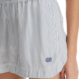 'STRIPED SILK SHORTS IN A