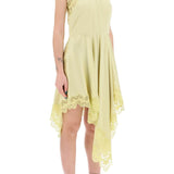 ASYMMETRIC SATIN DRESS WITH LACE DETAIL