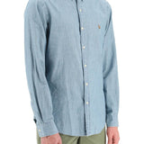 SLIM FIT SHIRT IN STONE-WASHED CHAMBRAY