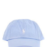 LIGHT BLUE COTTON HAT WITH HORSE LOGO