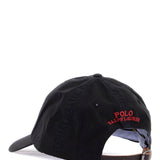 BLACK COTTON CAP WITH LOGO EMBROIDERY